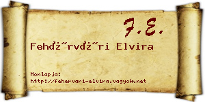 Fehérvári Elvira névjegykártya