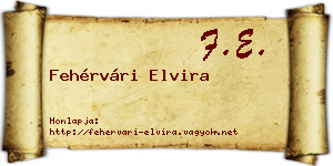 Fehérvári Elvira névjegykártya